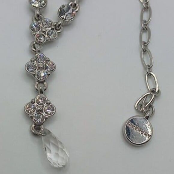 GIVENCHY Dazzling Designer Crystal Necklace Signed - Picture 3 of 9